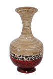 ArtFuzz 22 inch Spun Bamboo Vase - Bamboo in Natural Bamboo and Metallic Red W/Coconut Shell
