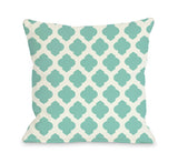 All Over Moroccan Pillow, Turquoise Ivory