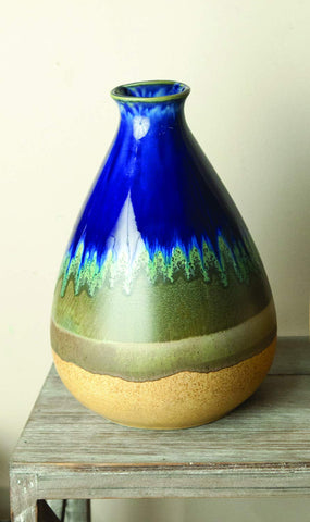 MWW Ceramic Vase Blue Sapphire Bay Each
