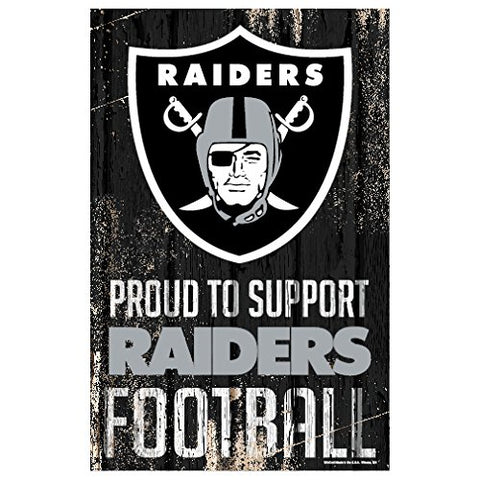 WinCraft NFL Oakland Raiders Sports Fan Home Decor, Team Color, 11x17