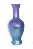 20 inch Ombre Lacquered Ceramic Vase - Purple and Aqua