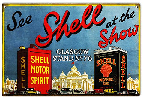 ArtFuzz Shell Glasgow Motor Oil Reproduction Garage Shop Metal Sign 18x30