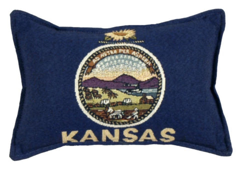Simply Flag of Kansas Small Tapestry Pillow