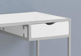 ArtFuzz 30 inch White MDF and Silver Metal Computer Desk