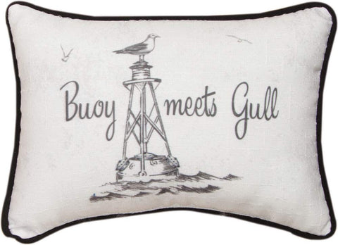 Buoy Meets Gull Word Pillow