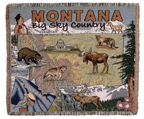 Simply State of Montana Tapestry Throw (Tpm916)