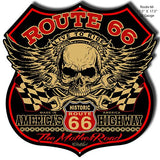 ArtFuzz Route 66 Skull Cut Out Metal Sign by Steve McDonald 17.5x17.5