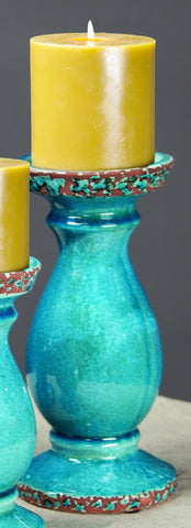 Ceramic Candlestick Turquoise Mediu Set of 2