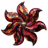 ArtFuzz Small Flower Metal Wall Decor - Burgundy, Copper and Brown Lacquered