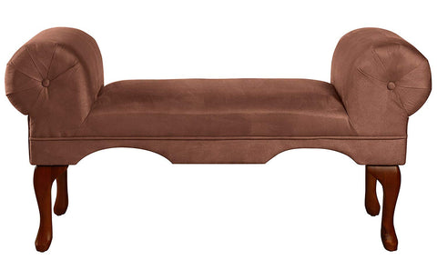 ArtFuzz Aston Bench with Rolled Arm, Chocolate Microfiber
