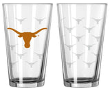 Boelter Brands Texas Longhorns Satin Etch Pint Glass Set