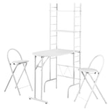 ArtFuzz 63 inch White Metal and MDF Three Pieces Dining Set