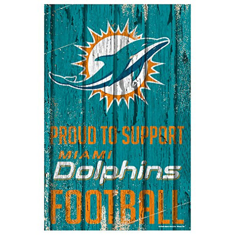 WinCraft NFL Miami Dolphins Sports Fan Home Decor, Team Color, 11x17