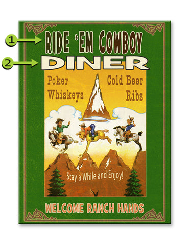 Cowboy Diner Metal 23x31