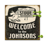 Snowman Welcome Metal 28x28