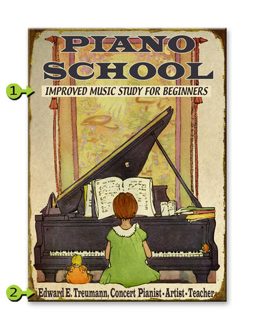 Piano School Wood 17x23