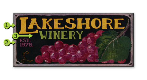 Lakeshore Winery Metal 10.5x24