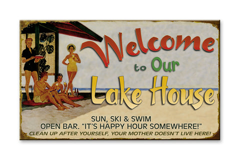 Welcome to the Lake House Generic Metal 23x39