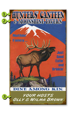 Hunter's Canteen & Moonshine Tavern Wood 28x48