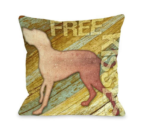 Free Kisses Wood Throw Pillow by Kate Ward Thacker