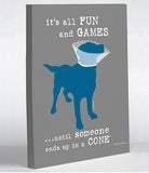 It's All Fun and Games - Grey Canvas Wall Decor by Dog is Good