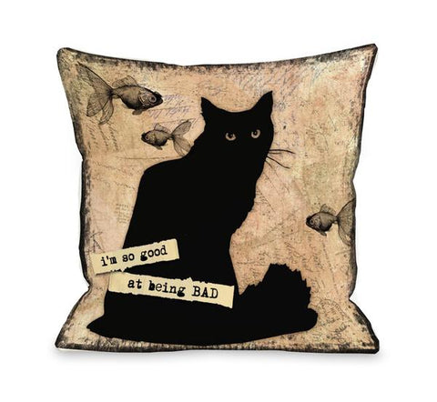 So Good At Being Bad Throw Pillow by Kate Ward Thacker