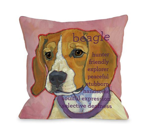 Beagle 1 Throw Pillow by Ursula Dodge