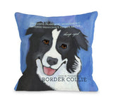 Border Collie 2 Throw Pillow by Ursula Dodge