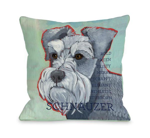 Schnauzer 1 throw pillow by Ursula Dodge