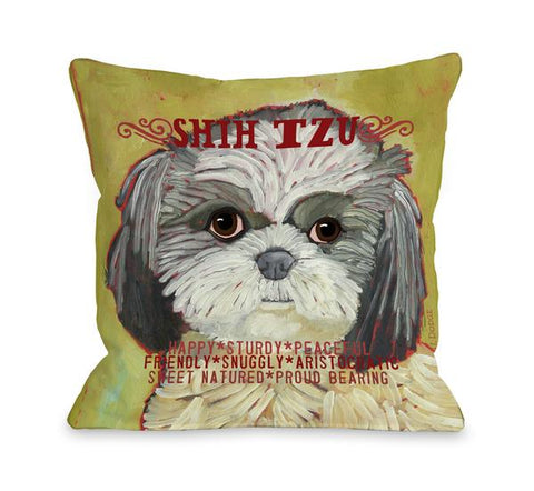 Shih Tzu 2 Throw Pillow by Ursula Dodge