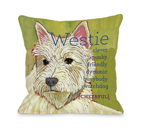 Westie 1 Throw Pillow by Ursula Dodge