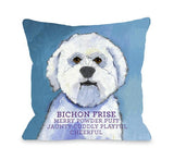 Bichon Frise 1 Throw Pillow by Ursula Dodge