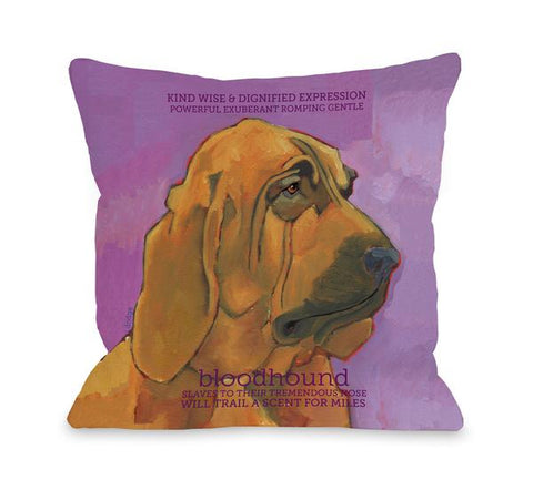 Bloodhound 1 Throw Pillow by Ursula Dodge