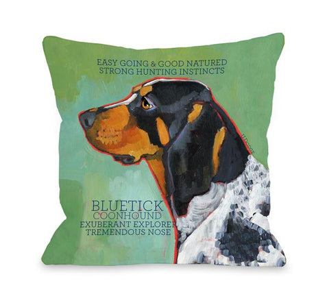 Bluetick Coonhound 2 Throw Pillow by Ursula Dodge