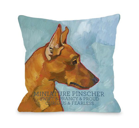 Miniature Pinscher 2 Throw Pillow by Ursula Dodge