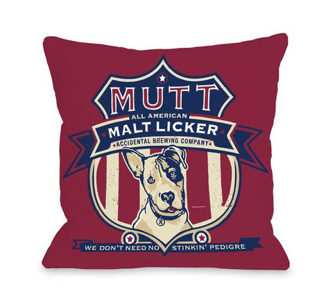Mutt Licker throw pillow by Dog Is Good