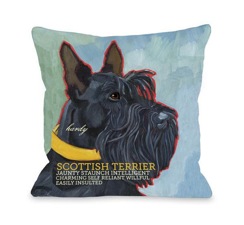 Scottish Terrier 1 Throw Pillow by Ursula Dodge