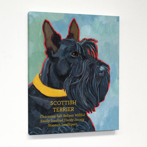 Scottish Terrier 1 Canvas by Ursula Dodge 11 X 14