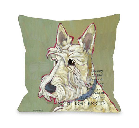 Scottish Terrier 2 Throw Pillow by Ursula Dodge