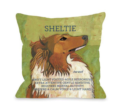 Sheltie 1 Throw Pillow by Ursula Dodge