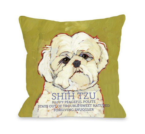 Shih Tzu 1 Throw Pillow by Ursula Dodge