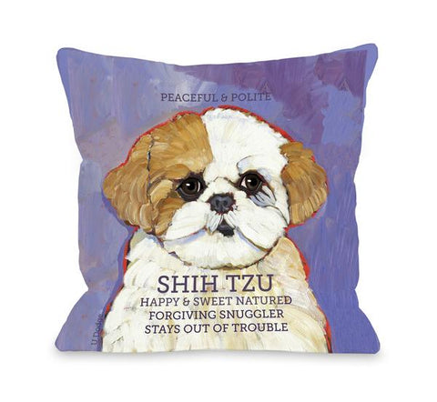 Shih Tzu 3 Throw Pillow by Ursula Dodge