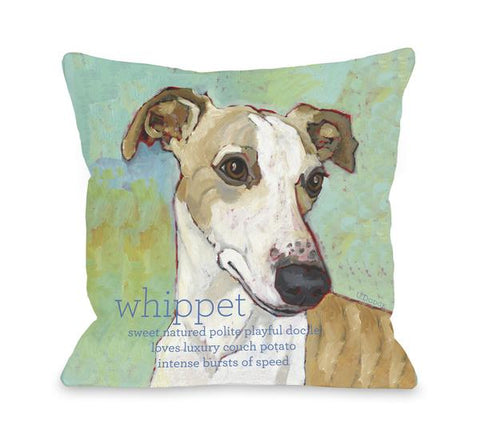 Whippet 2 Throw Pillow by Ursula Dodge
