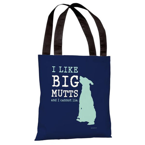 I Like Big Mutts - Navy Teal Tote Bag by Dog is Good
