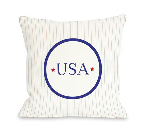 USA Pinstripes Throw Pillow by