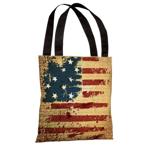 Vintage American Flag Tote Bag by
