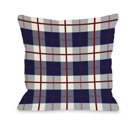 American Plaid Throw Pillow by