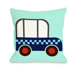Checkered Car Throw Pillow by OBC 18 X 18