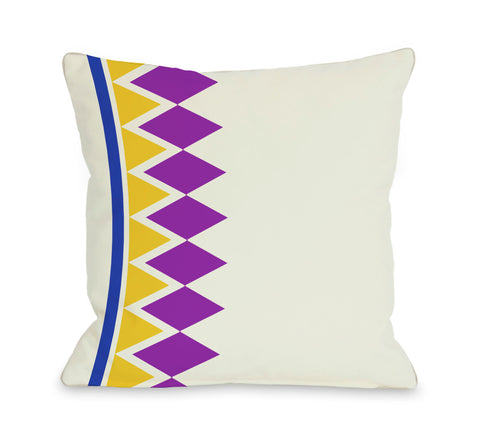 Asymmetrical Diamonds - Purple Throw Pillow by OBC 18 X 18