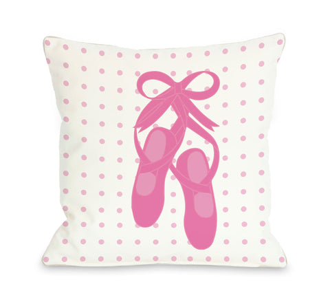 Bella Ballet Slippers Throw Pillow by OBC 18 X 18